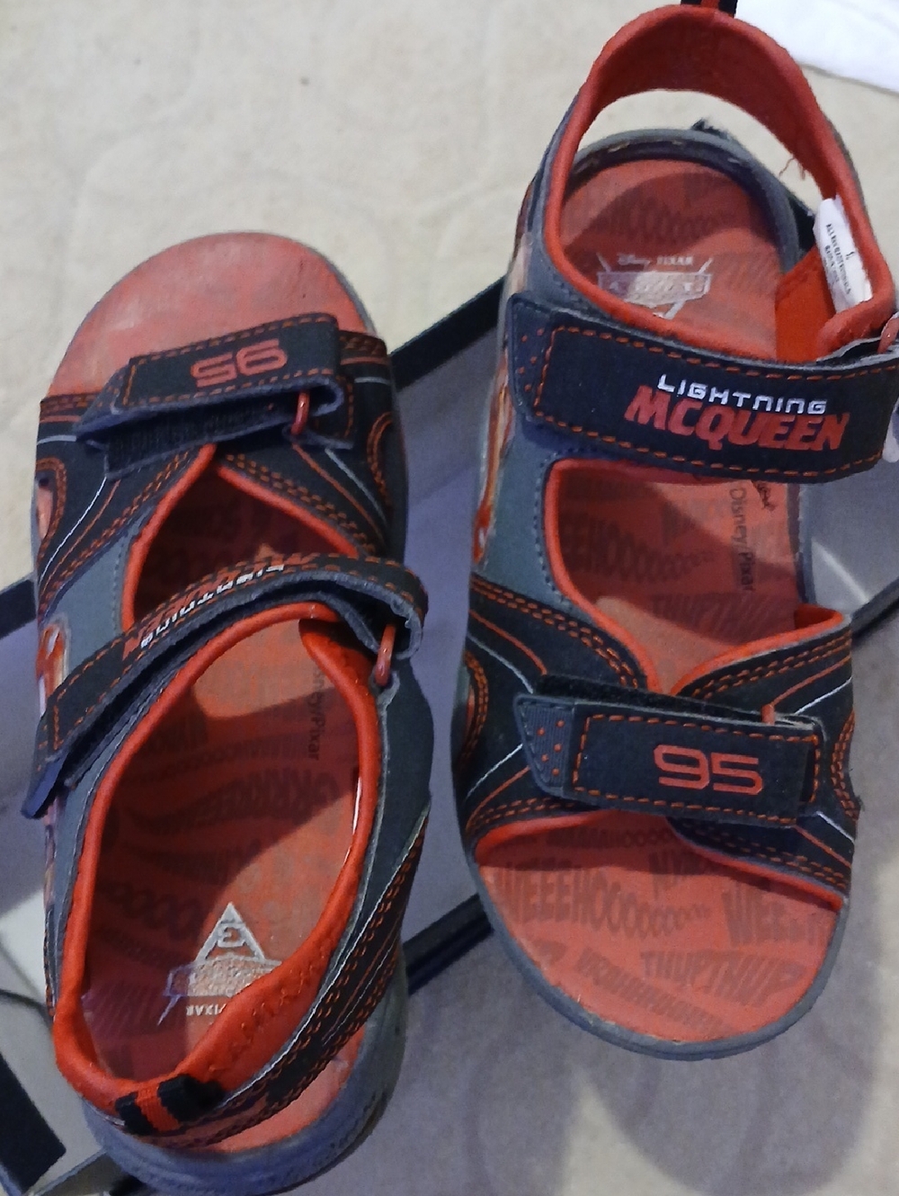 Lightning McQueen Kids Sandals - Red/Black Size 12